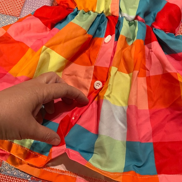 SHEIN Multicolor Plaid Kids Casual Dress - Picture 3 of 8